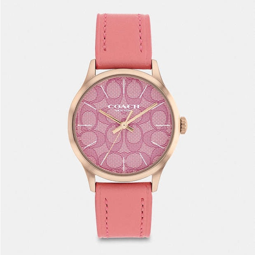 NEW IN BOX COACH 32mm RUBY WATCH WITH SIGNATURE FACE